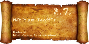 Mátyus Teréz névjegykártya